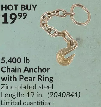 Princess Auto 5,400 lb Chain Anchor with Pear Ring offer