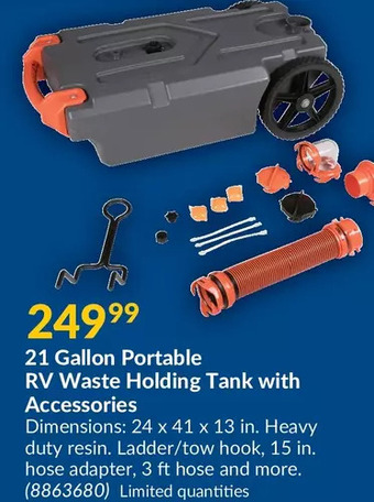 Princess Auto 21 Gallon Portable RV Waste Holding Tank with Accessories offer