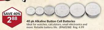 Princess Auto 40 pk Alkaline Button Cell Batteries offer