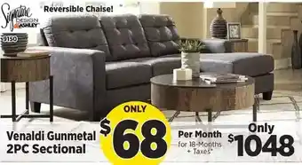 Surplus Furniture Venaldi Gunmetal Sectional offer