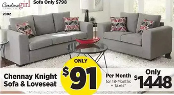 Surplus Furniture Chennay Knight Sofa & Loveseat offer
