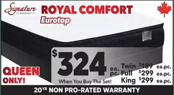 Surplus Furniture Royal Comfort Twin Mattress Set offer
