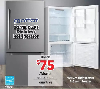 Surplus Furniture Moffat Stainless 30"Refrigerator offer