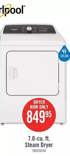 The Brick Whirlpool 7.0-cu. ft. Steam Dryer offer