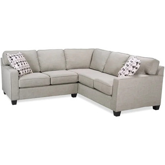 The Brick Sawyer 2-Piece Linen-Look Fabric Sectional - Light Grey offer