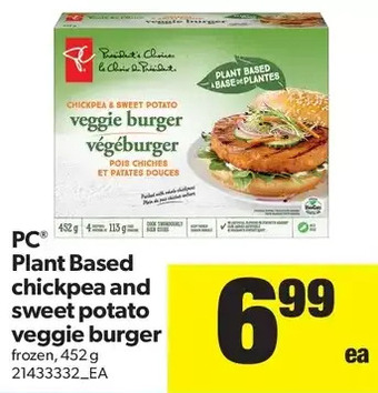 Real Canadian Superstore PC Plant Based Chickpea and Sweet Potato Veggie Burger offer