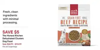 Petvalu The Honest Kitchen Dehydrated Clusters Dog Food offer