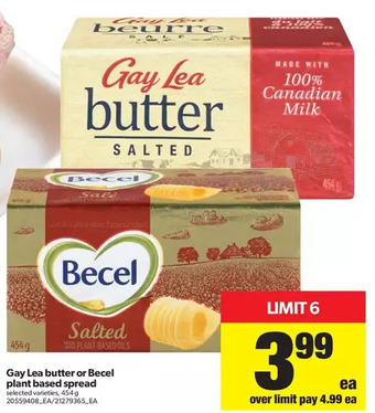 Real Canadian Superstore Gay Lea Butter or Becel Plant Based Spread offer