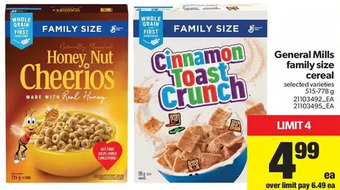 Real Canadian Superstore General Mills Family Size Cereal offer