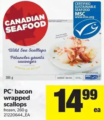 Real Canadian Superstore PC Bacon Wrapped Scallops offer