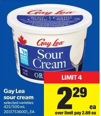 Real Canadian Superstore Gay Lea Sour Cream offer