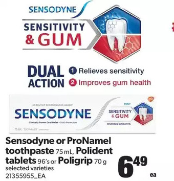 Real Canadian Superstore Sensodyne or Pronamel Toothpaste, Polident Tablets or Poligrip offer