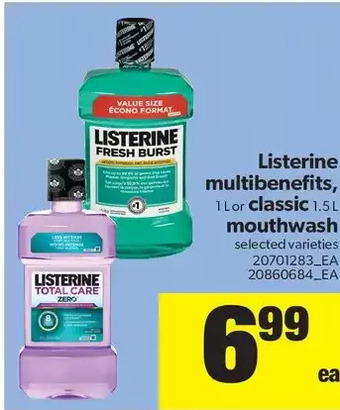 Real Canadian Superstore Listerine Multibenefits or Classic Mouthwash offer