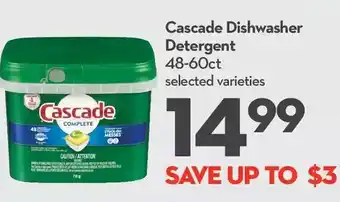Longo's Cascade Dishwasher Detergent offer