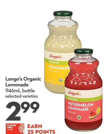 Longo's Longo's Organic Lemonade offer