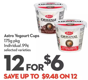 Longo's Astro Yogourt Cups offer