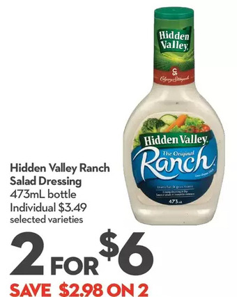 Longo's Hidden Valley Ranch Salad Dressing offer