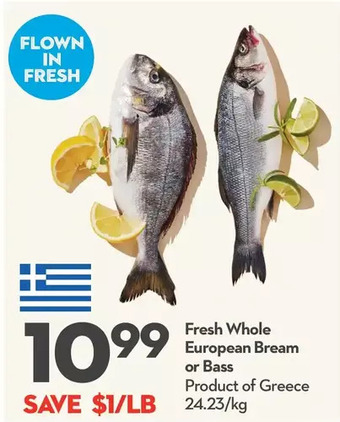 Longo's Fresh Whole European Bream or Bass offer