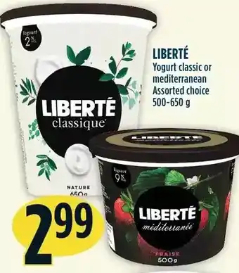 Marché Adonis Liberté Yogurt Classic or Mediterranean offer