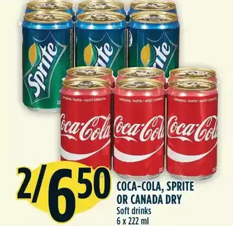 Marché Adonis Coca-Cola, Sprite or Canada Dry Soft Drinks offer