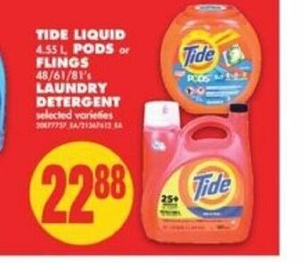 No Frills Tide Liquid Pods or Flings Laundry Detergent offer