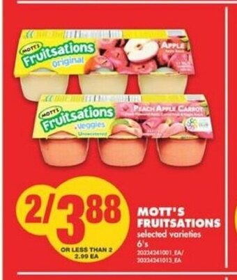 No Frills Mott's Fruitsations offer