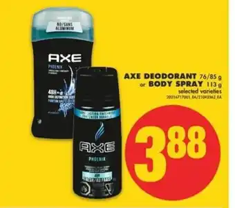 No Frills Axe Deodorant or Body Spray offer