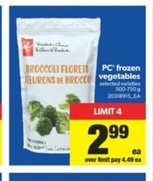Real Canadian Superstore PC Frozen Vegetables offer