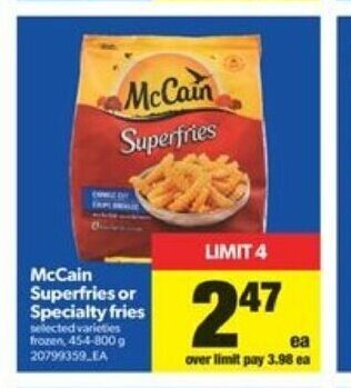 Real Canadian Superstore McCain Superfries or Specialty Fries offer