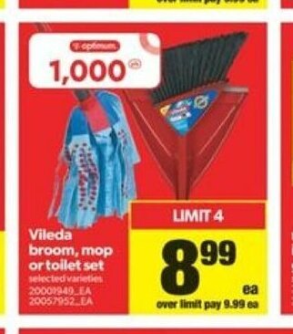 Real Canadian Superstore Vileda Broom, Mop or Toilet Set offer