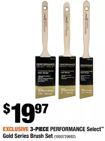 Home Depot 3-Piece Performance Select Gold Series Brush Set offer