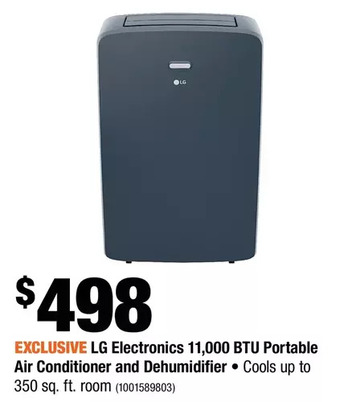 Home Depot LG Electronics 11,000 BTU Portable Air Conditioner and Dehumidifier offer