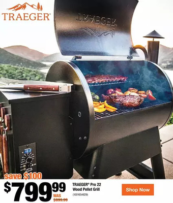 Home Depot Traeger Pro 22 Wood Pellet Grill offer