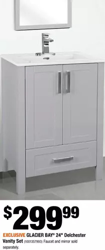 Home Depot Glacier Bay 24" Delchester Vanity Set offer