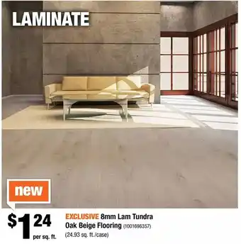 Home Depot 8mm Lam Tundra Oak Beige Flooring offer