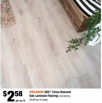 Home Depot HDC 12mm Belmont Oak Laminate Flooring offer