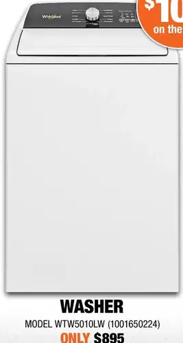 Home Depot Whirlpool Washer offer