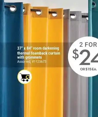 Giant Tiger 37" x 84" Room Darkening Thermal Foamback Curtain with Grommets offer