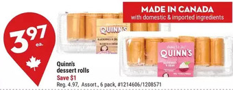 Giant Tiger Quinn's Dessert Rolls offer