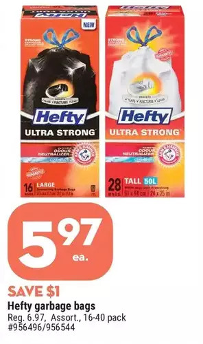 Giant Tiger Hefty Garbage Bags offer