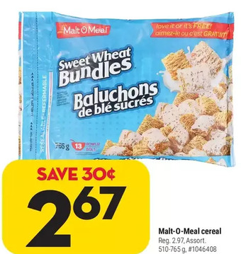 Giant Tiger Malt-O-Meal Cereal offer
