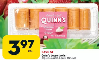 Giant Tiger Quinn's Dessert Rolls offer