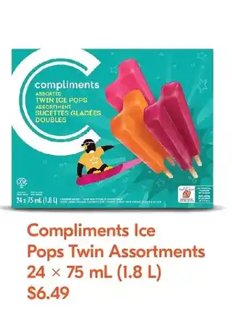 Sobeys Compliments Ice Pops Twin Assortments offer