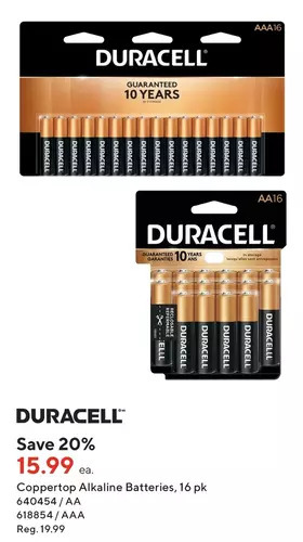 Staples Duracell Coppertop Alkaline Batteries offer