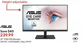 Staples Asus 27" FHD IPS Monitor offer