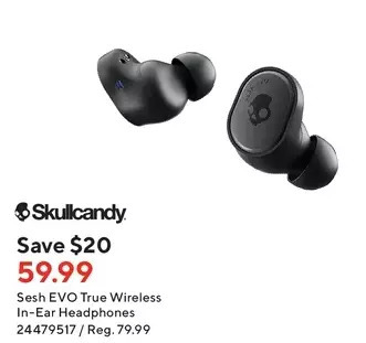 Staples Skullcandy Sesh Evo True Wireless In-Ear Headphones offer