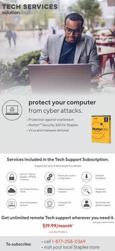 Staples Unlimited Remote Tech Support offer