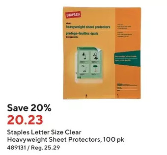 Staples Staples Letter Size Clear Heavyweight Sheet Protectors offer