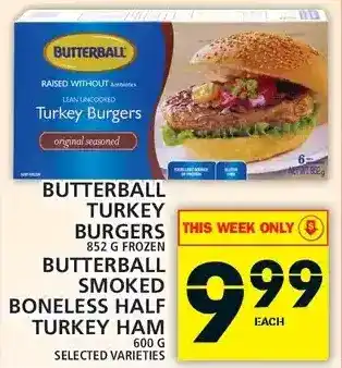 Food Basics Butterball Turkey Burgers | Butterball Smoked Boneless Half Turkey Ham offer