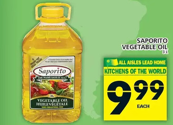 Food Basics Saporito Vegetable Oil offer